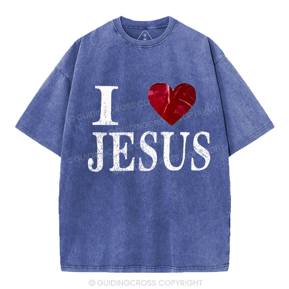 I Love Jesus Christian Washed T-Shirt