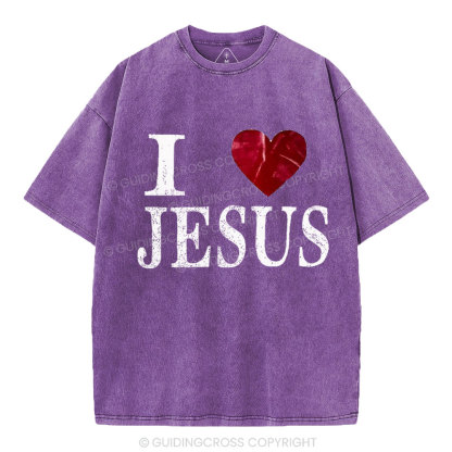 I Love Jesus Christian Washed T-Shirt