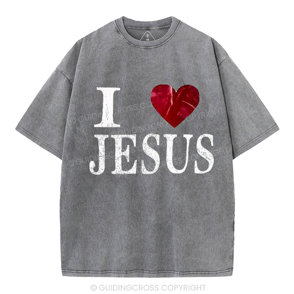 I Love Jesus Christian Washed T-Shirt