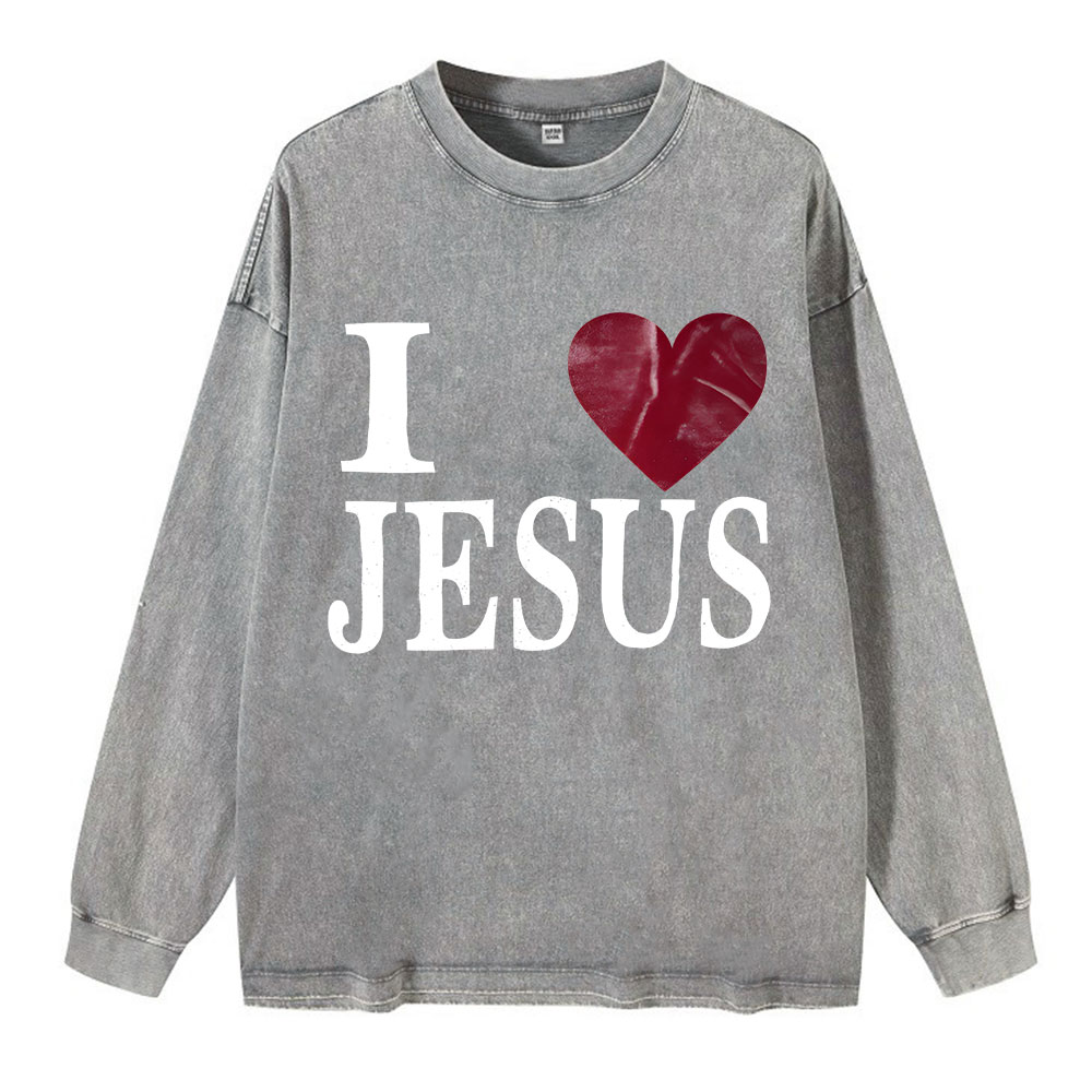 I Love Jesus  Washed Long Sleeve T-Shirt
