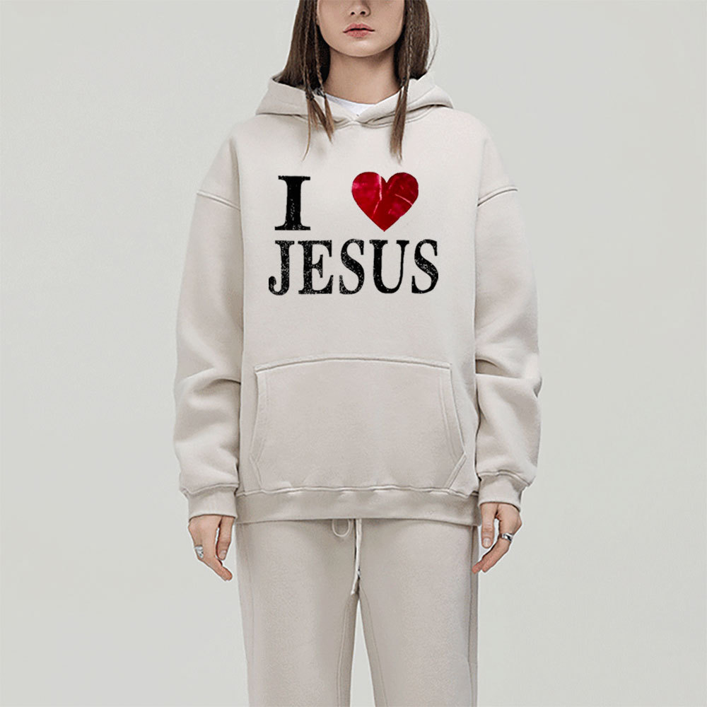 I Love You Christian Fleece Hoodie Set