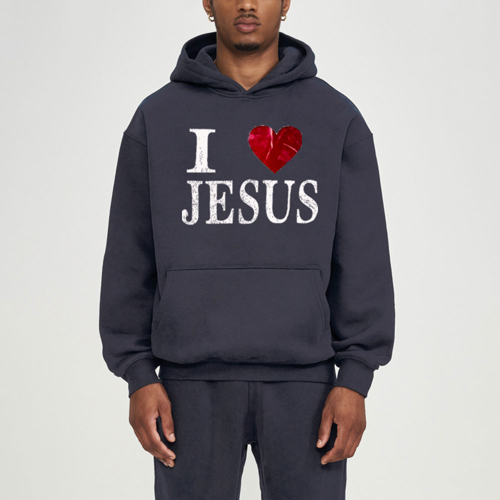 I Love You Christian Fleece Hoodie Set