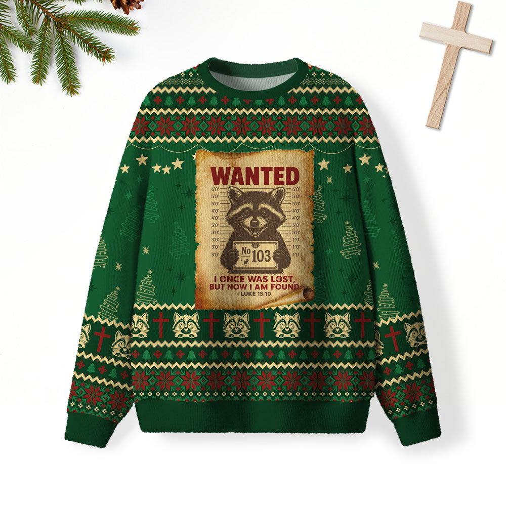 I Once Was Lost But Now I Am Found Christian Lightweight Sweater