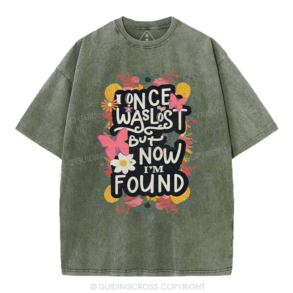 I Once Was Lost Christian Washed T-Shirt