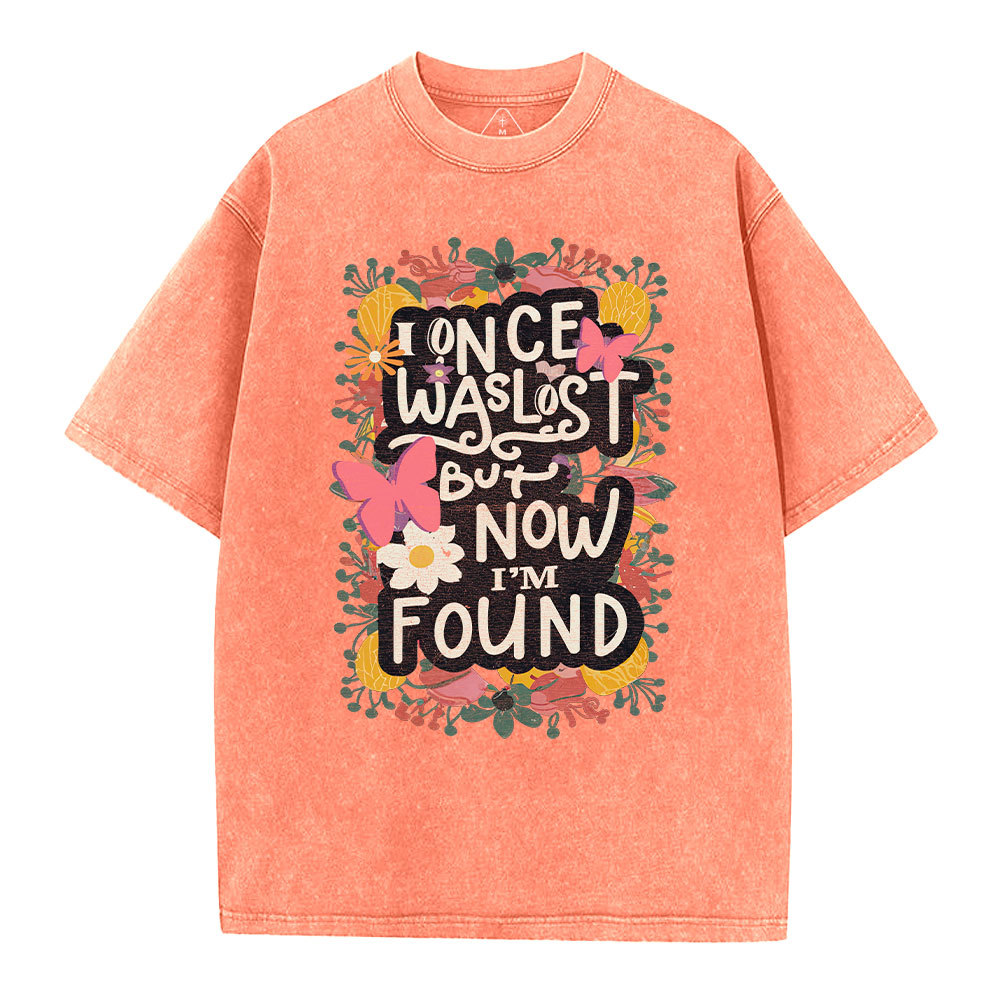 I Once Was Lost Christian Washed T-Shirt