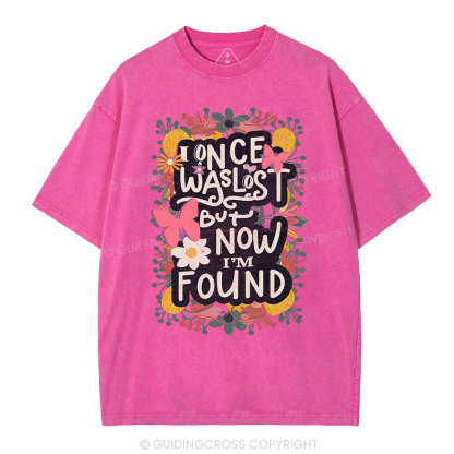 I Once Was Lost Christian Washed T-Shirt