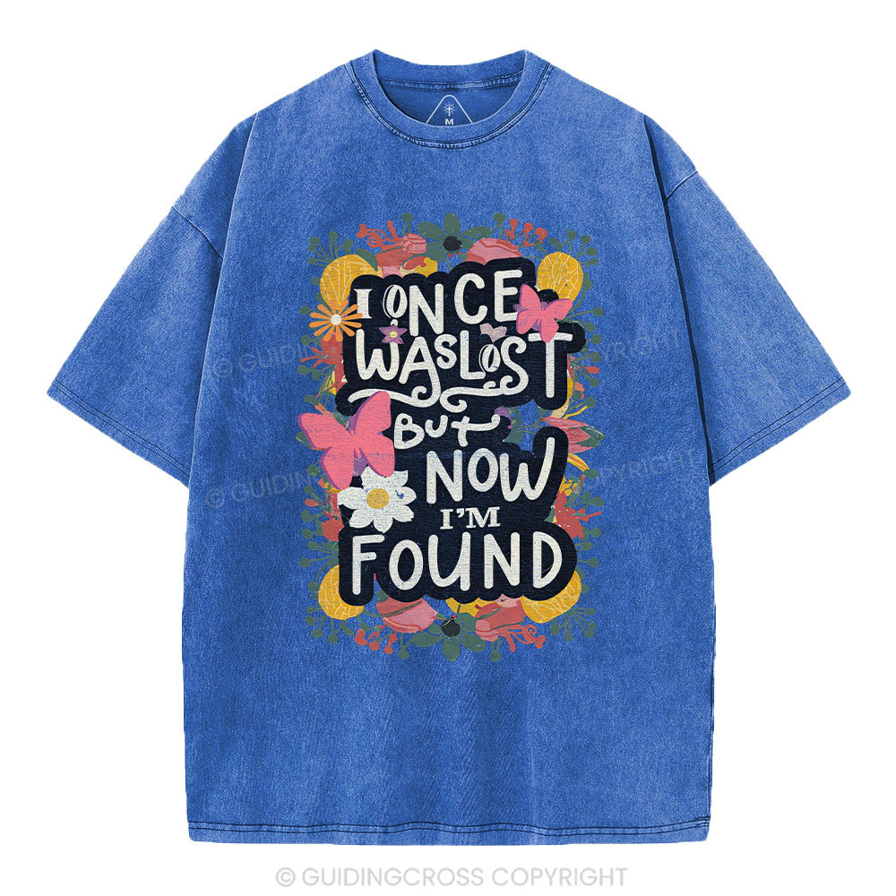 I Once Was Lost Christian Washed T-Shirt