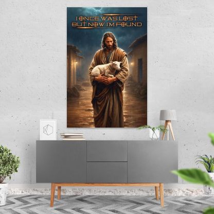 I Once Was Lost but Now I'm Found Christian Canvas Wall Art
