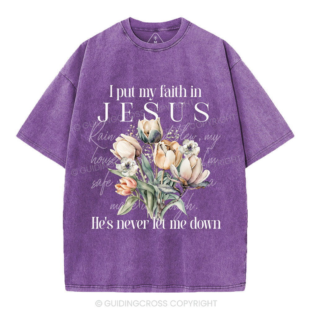 I Put My Faith In Jesus Christian Washed T-Shirt