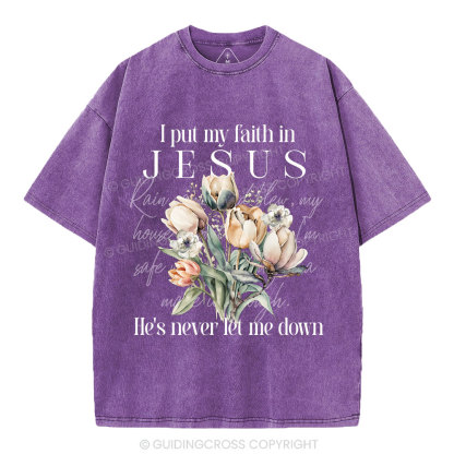 I Put My Faith In Jesus Christian Washed T-Shirt
