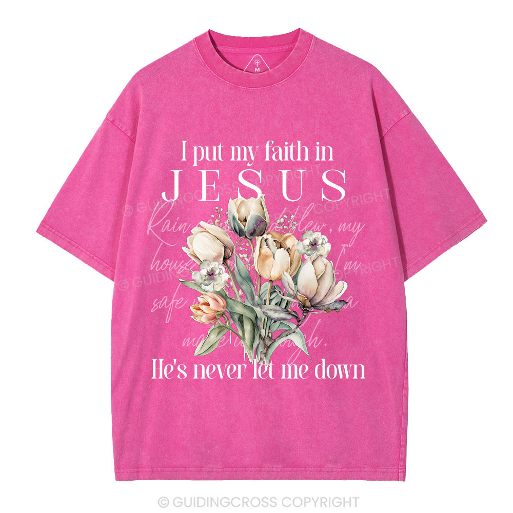 I Put My Faith In Jesus Christian Washed T-Shirt