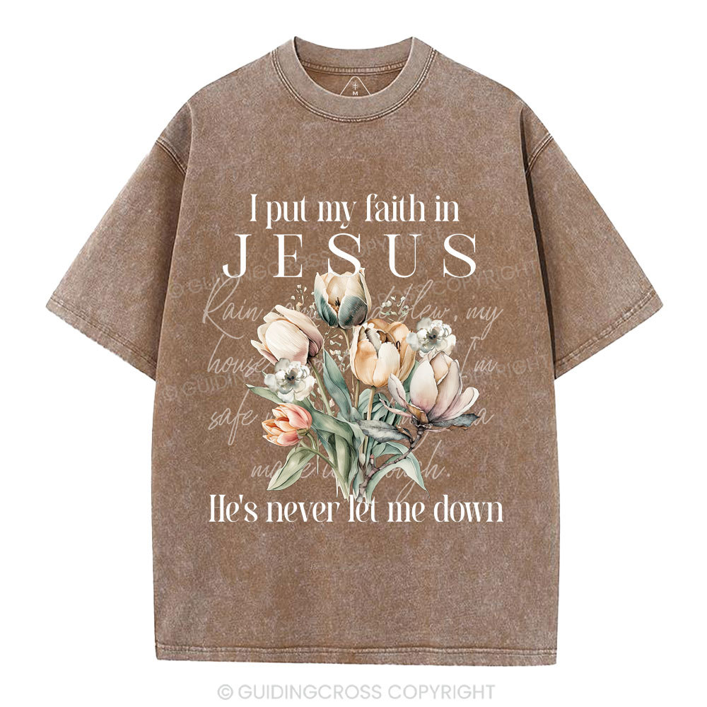 I Put My Faith In Jesus Christian Washed T-Shirt