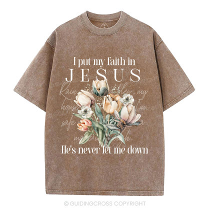 I Put My Faith In Jesus Christian Washed T-Shirt