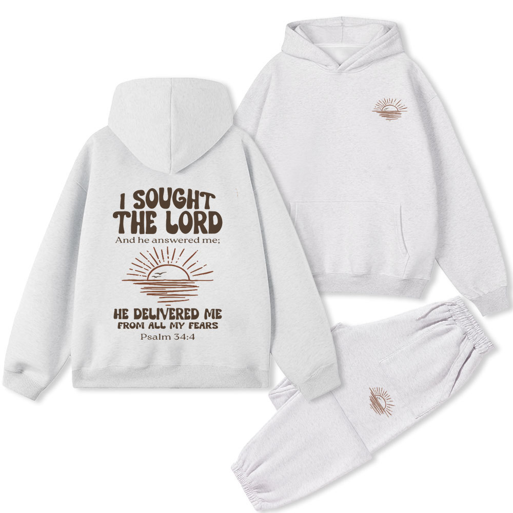 I Sought The Lord Christian Premium Fleece Hoodie Set