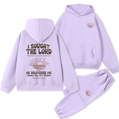 I Sought The Lord Christian Premium Fleece Hoodie Set