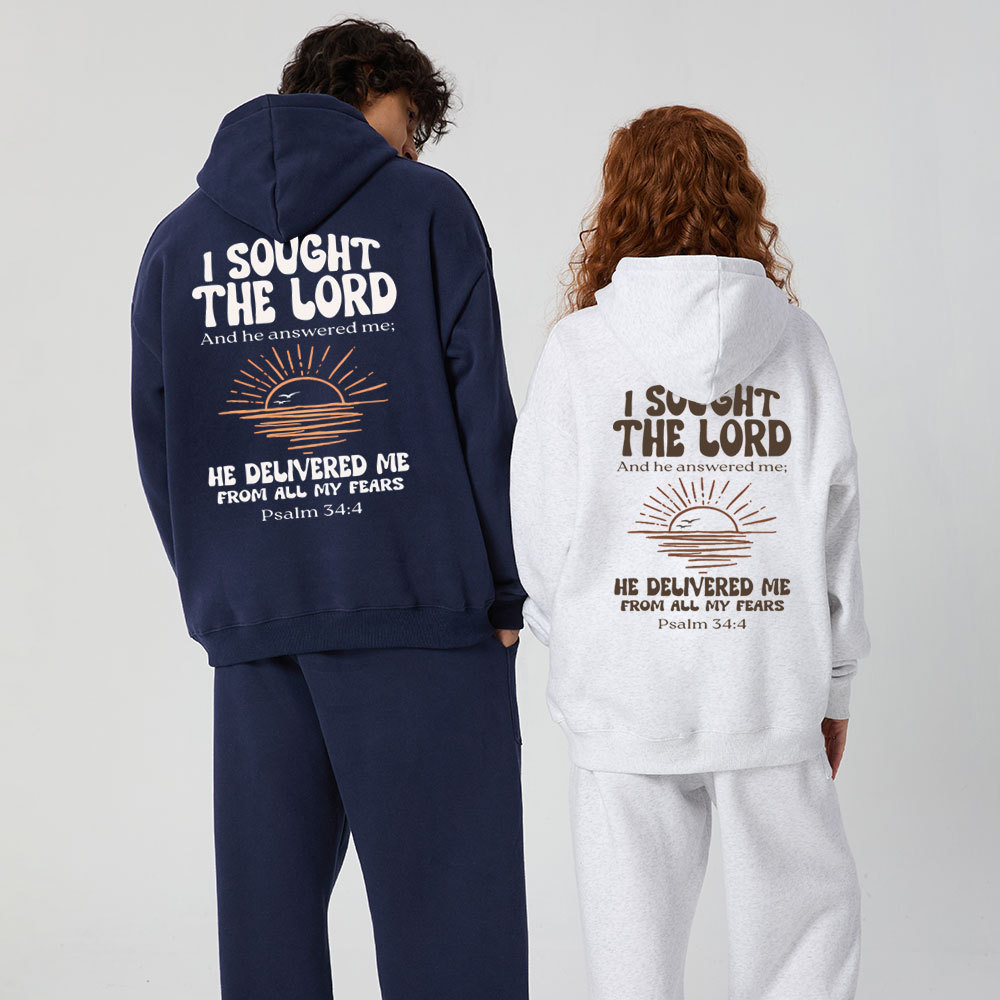 I Sought The Lord Christian Premium Fleece Hoodie Set