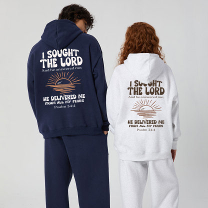 I Sought The Lord Christian Premium Fleece Hoodie Set