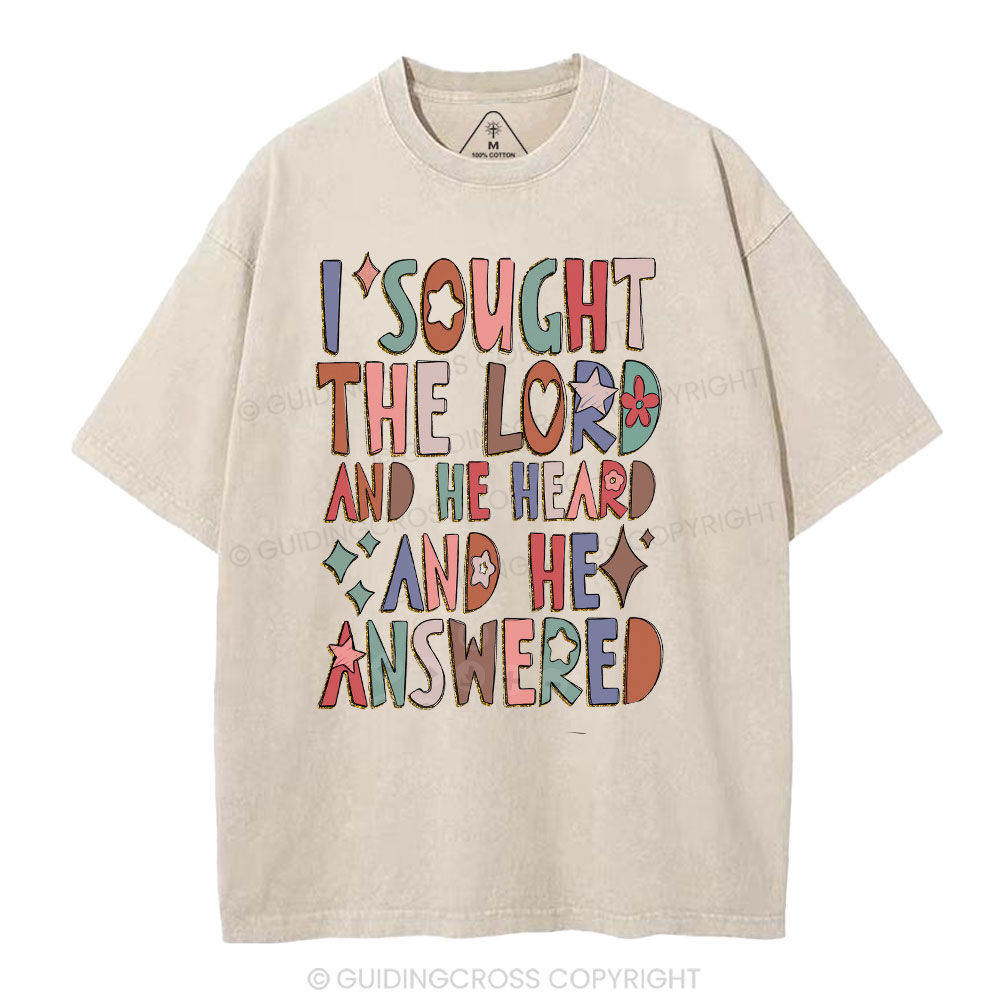 I Sought The Lord Christian Washed T-Shirt