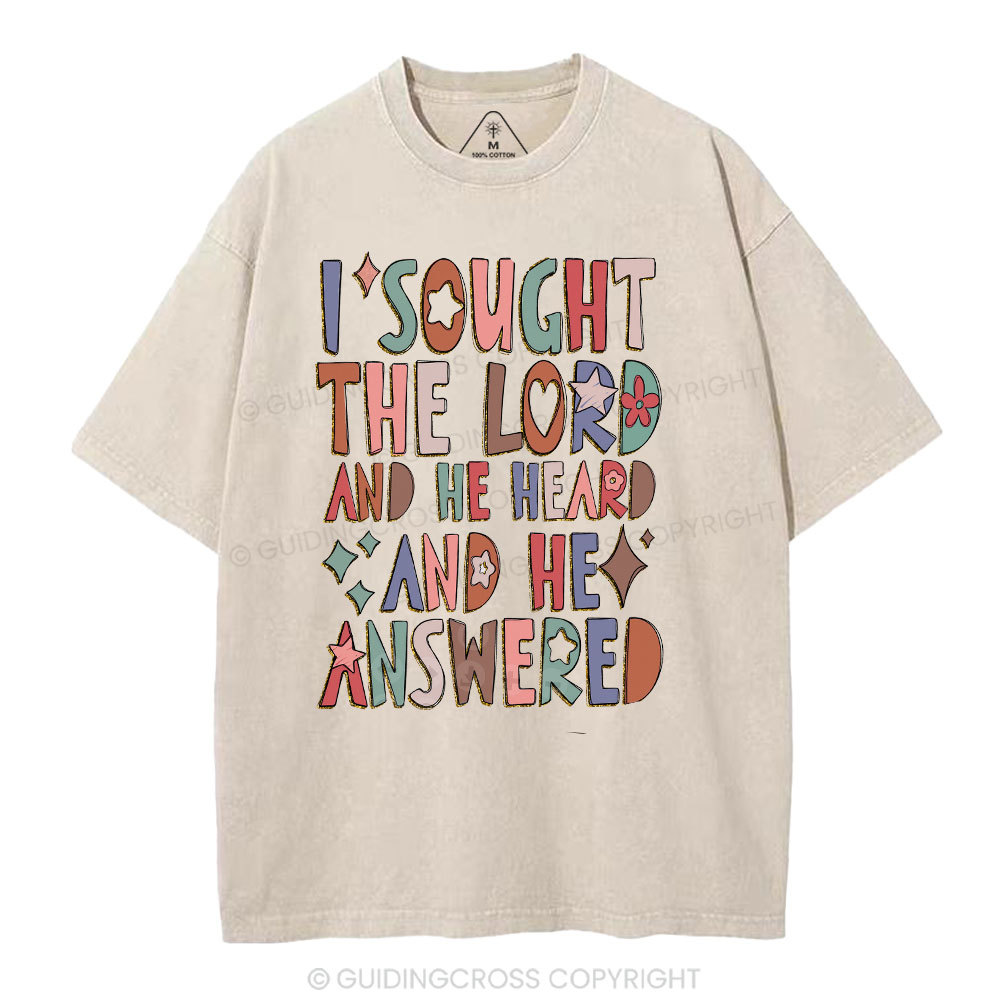 I Sought The Lord Christian Washed T-Shirt