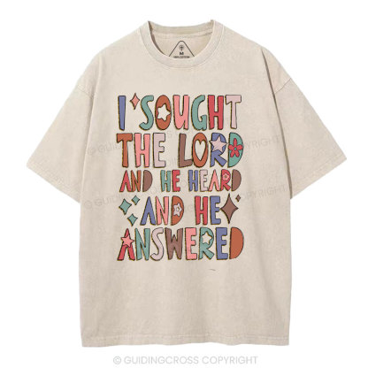 I Sought The Lord Christian Washed T-Shirt
