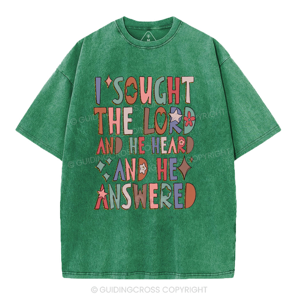 I Sought The Lord Christian Washed T-Shirt