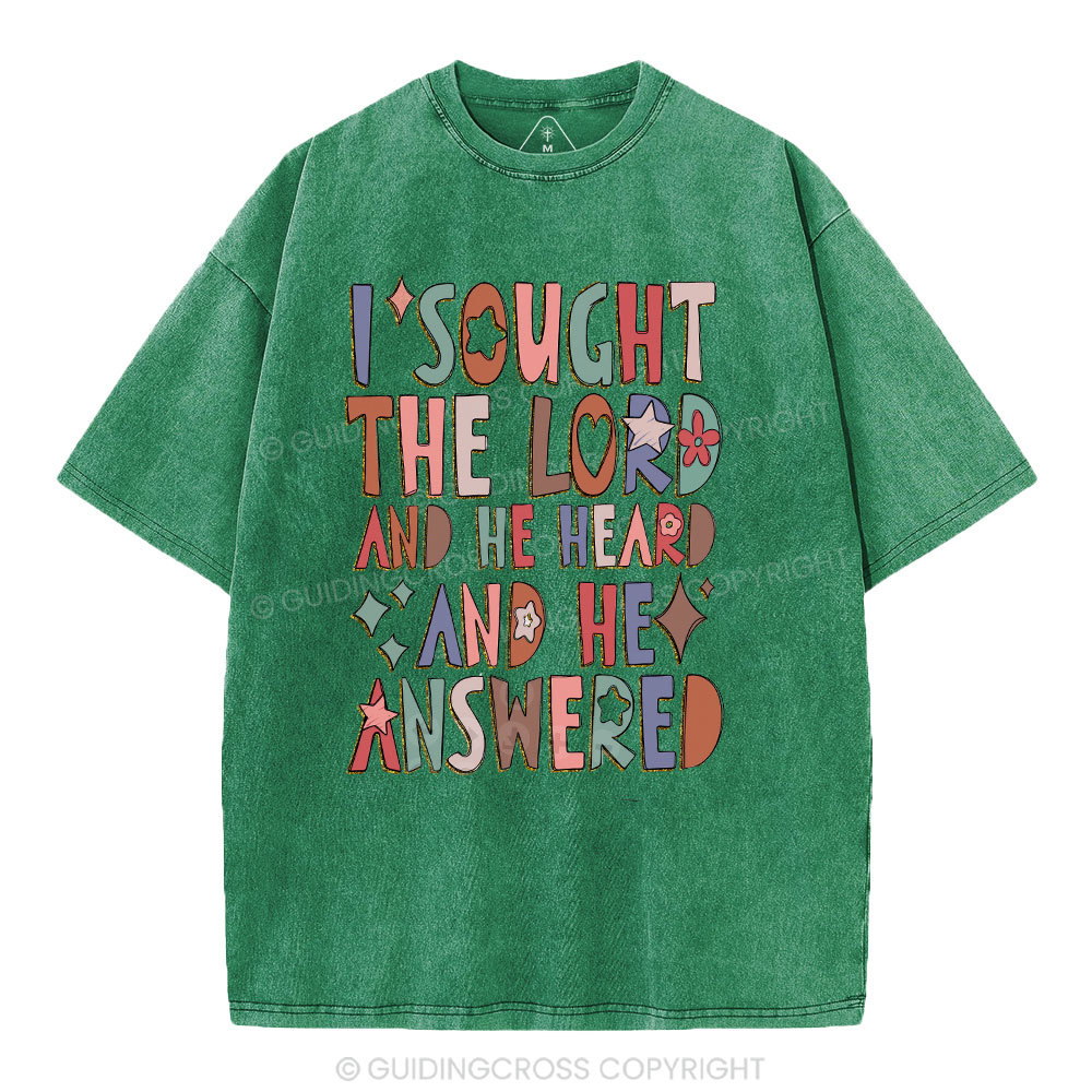 I Sought The Lord Christian Washed T-Shirt