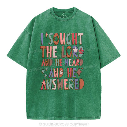 I Sought The Lord Christian Washed T-Shirt