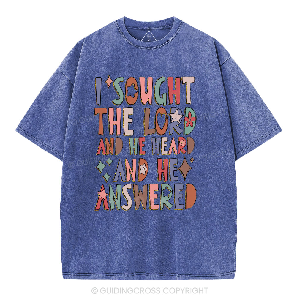 I Sought The Lord Christian Washed T-Shirt
