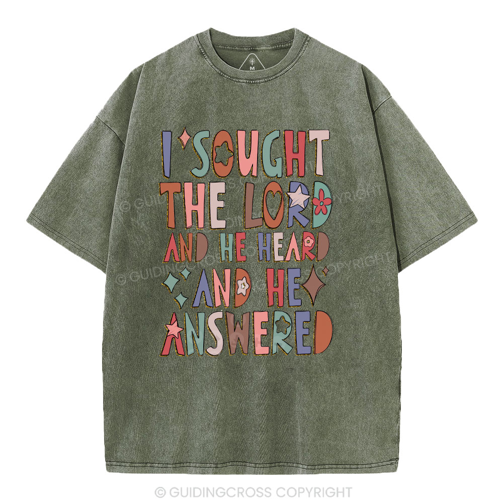 I Sought The Lord Christian Washed T-Shirt