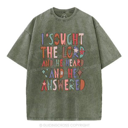 I Sought The Lord Christian Washed T-Shirt