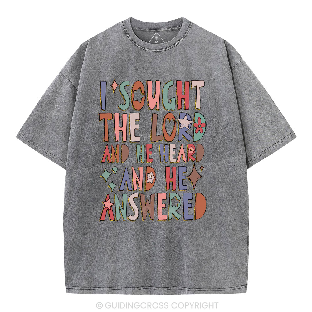 I Sought The Lord Christian Washed T-Shirt