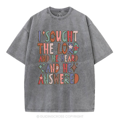 I Sought The Lord Christian Washed T-Shirt