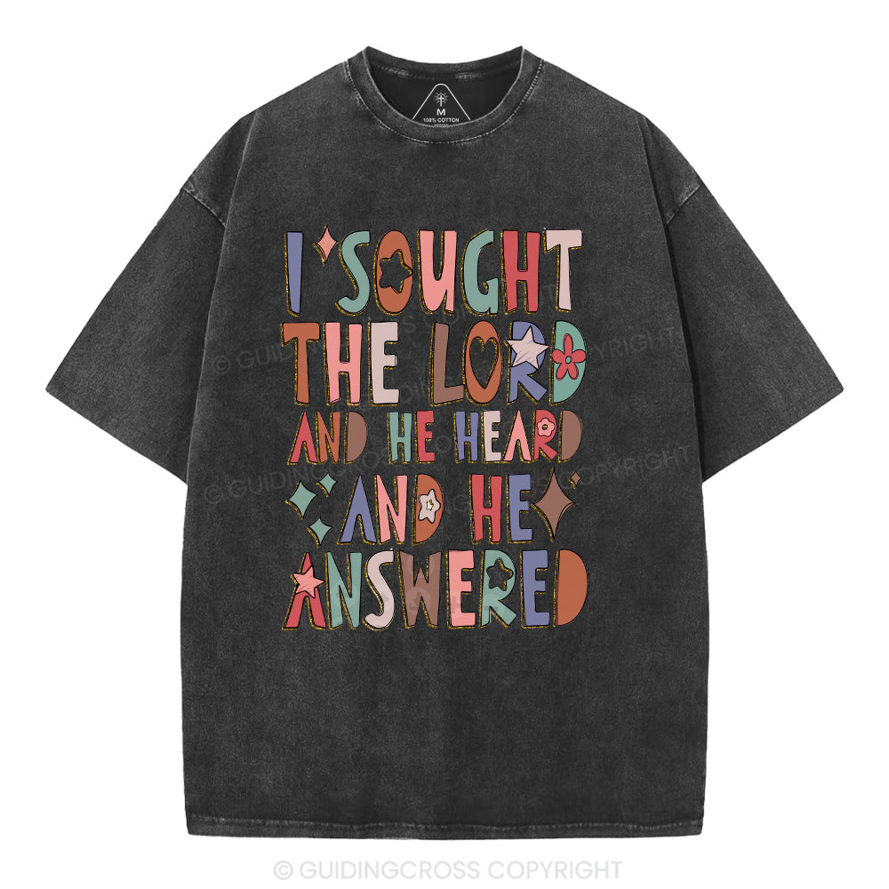 I Sought The Lord Christian Washed T-Shirt