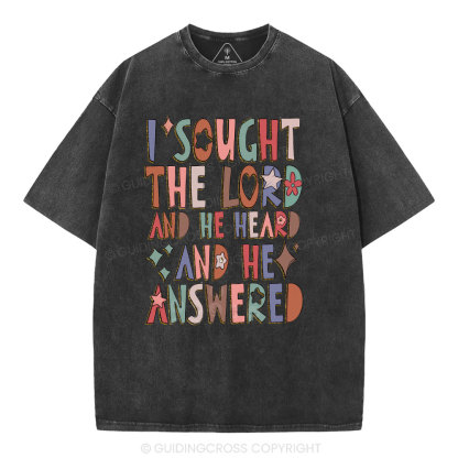 I Sought The Lord Christian Washed T-Shirt
