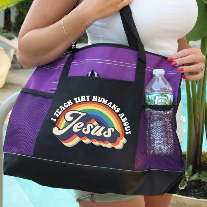 I Teach Tiny  Hamans About Jesus Christian Tote Bag