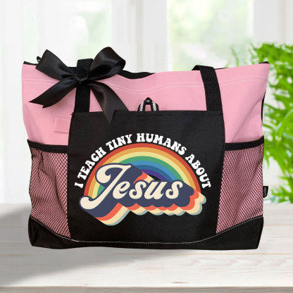 I Teach Tiny  Hamans About Jesus Christian Tote Bag