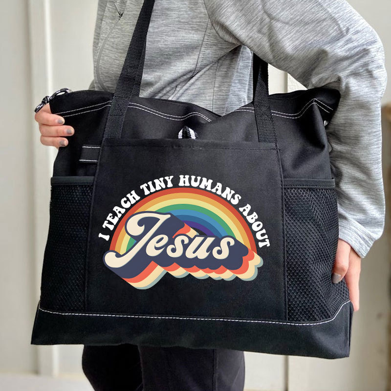 I Teach Tiny  Hamans About Jesus Christian Tote Bag