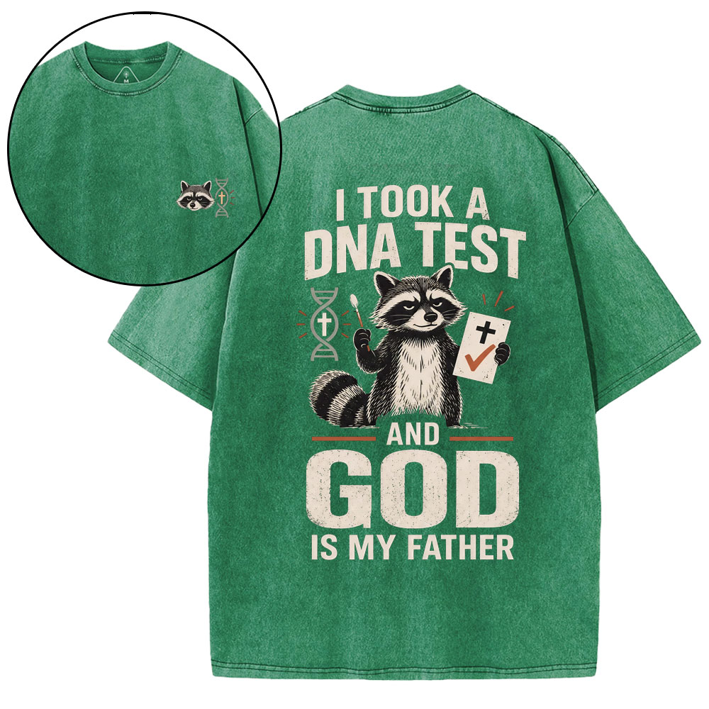 I Took A DNA Test And God Is My Father Christian Washed T-Shirt
