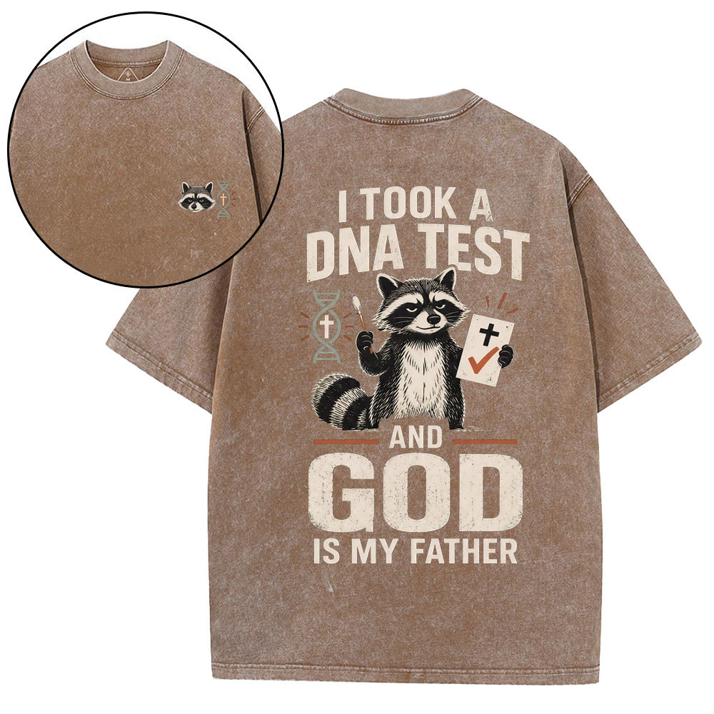 I Took A DNA Test And God Is My Father Christian Washed T-Shirt