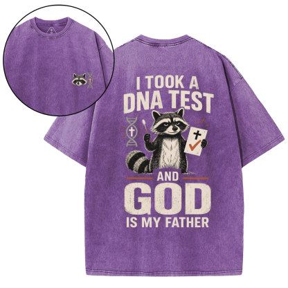 I Took A DNA Test And God Is My Father Christian Washed T-Shirt