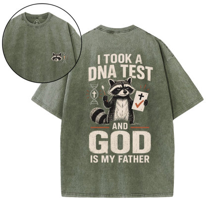 I Took A DNA Test And God Is My Father Christian Washed T-Shirt