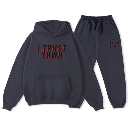 I Trust YHWH Christian Fleece Hoodie Set
