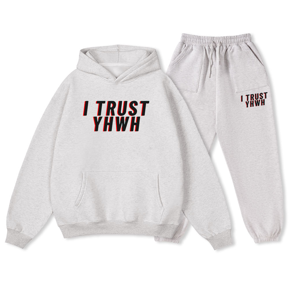 I Trust YHWH Christian Fleece Hoodie Set