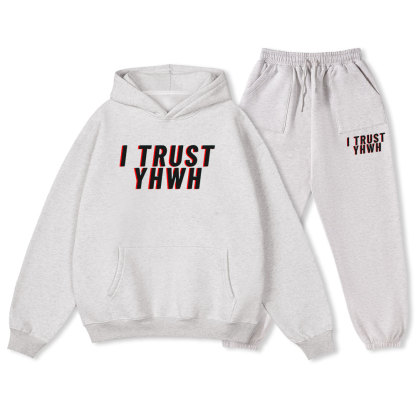 I Trust YHWH Christian Fleece Hoodie Set