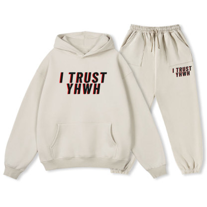 I Trust YHWH Christian Fleece Hoodie Set