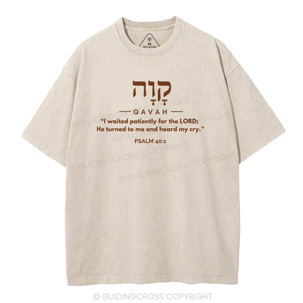 I Waited Patiently For The Lord Christian Washed T-Shirt