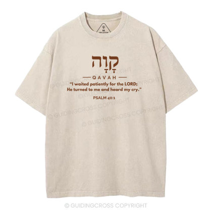 I Waited Patiently For The Lord Christian Washed T-Shirt