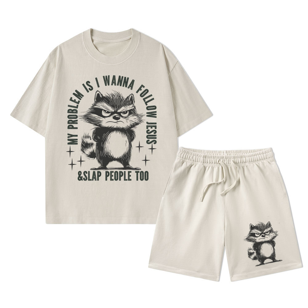 I Wanna Follow Jesus Christian Washed T-Shirt & Shorts