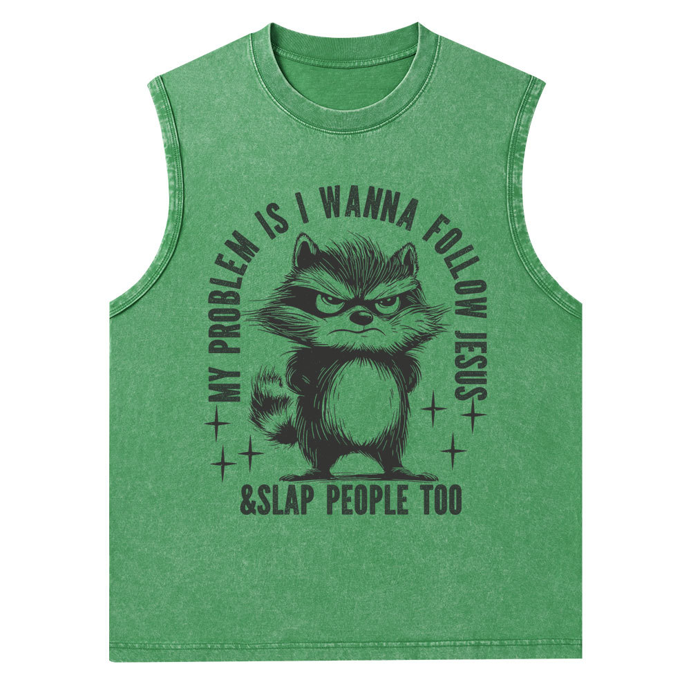 I Wanna Follow Jesus Christian Washed Tank Top