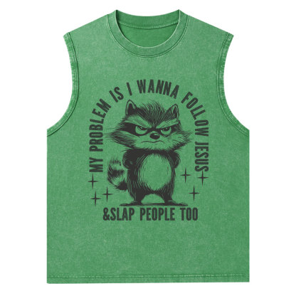 I Wanna Follow Jesus Christian Washed Tank Top